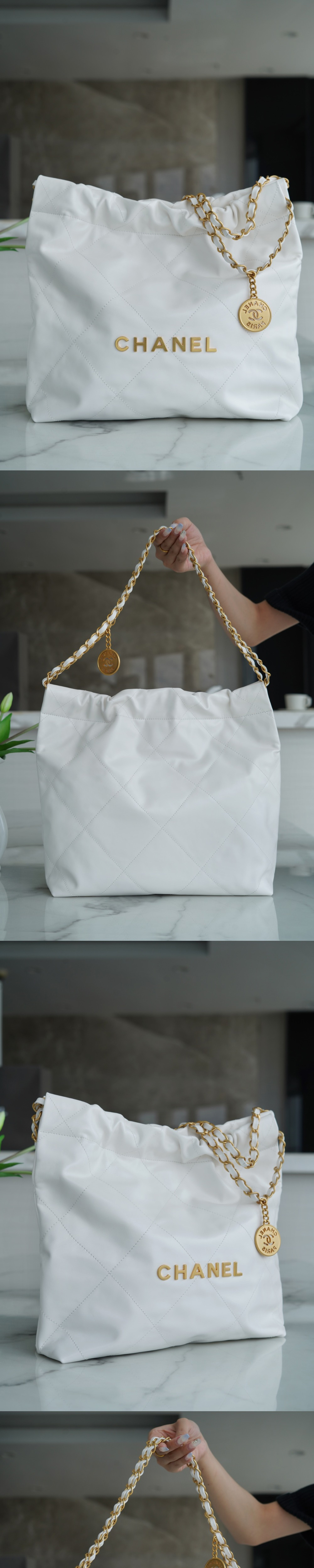 샤넬 22백 스몰 화이트 - 허시백 가방